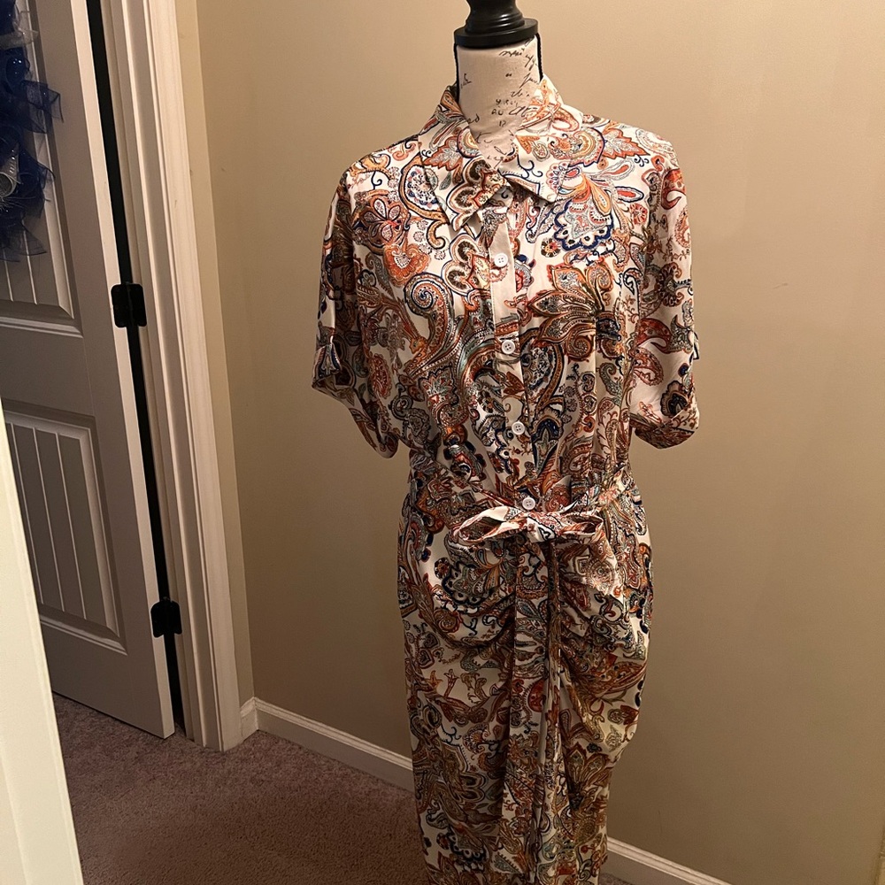 SHEIN Curve Multicolor Paisley Dress